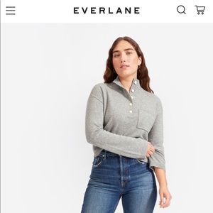 Everlane Recashmere Button Mockneck M